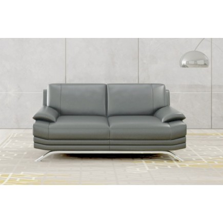 Fauteuil 1 place en cuir LUXE italien MARINI, gris foncé