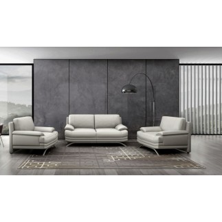 Fauteuil 1 place en cuir LUXE italien MARINI, gris clair