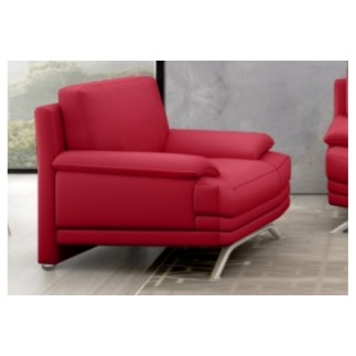 Fauteuil 1 place en cuir LUXE italien MARINI, rouge