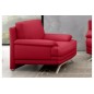Fauteuil 1 place en cuir LUXE italien MARINI, rouge