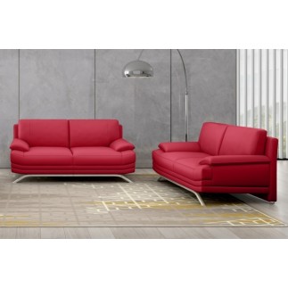 Fauteuil 1 place en cuir LUXE italien MARINI, rouge