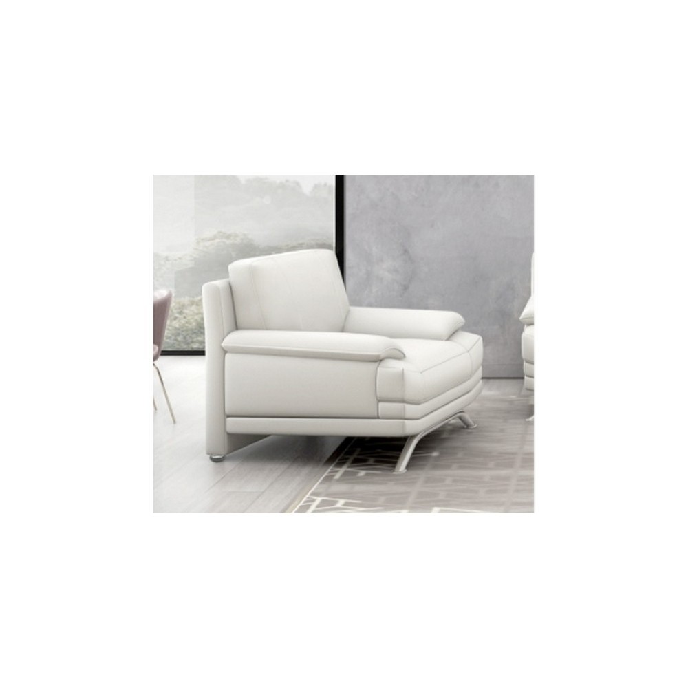 Fauteuil 1 place en cuir LUXE italien MARINI, blanc