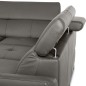 Canapé d'angle convertible en cuir italien luxe 5 places, MEMEZO, coffre, gris foncé, angle gauche Canapé d'angle convertible en cuir italien luxe 5 places, MEMEZO, coffre, gris foncé, angle gauche