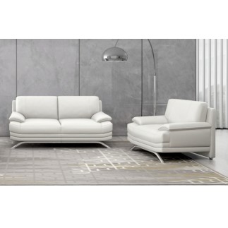Fauteuil 1 place en cuir LUXE italien MARINI, blanc