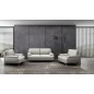 Ensemble de 2 canapés 3+2 : Canapé 3 places + canapé 2 places, en cuir LUXE italien MARINI, gris clair