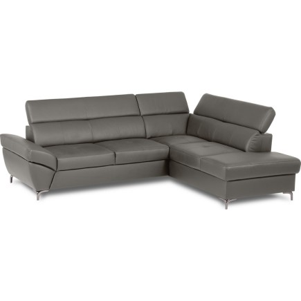 Canapé d'angle convertible en cuir italien luxe 5 places