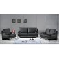 Ensemble 3+2+1 : Canapé 3 places + canapé 2 places + fauteuil 1 place, en cuir LUXE italien MARINI, noir