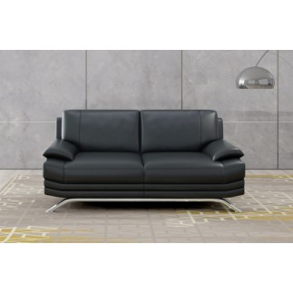 Ensemble 3+2+1 : Canapé 3 places + canapé 2 places + fauteuil 1 place, en cuir LUXE italien MARINI, noir