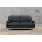 Ensemble 3+2+1 : Canapé 3 places + canapé 2 places + fauteuil 1 place, en cuir LUXE italien MARINI, noir