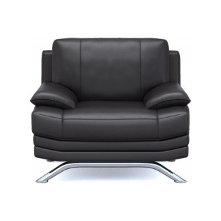 Ensemble 3+2+1 : Canapé 3 places + canapé 2 places + fauteuil 1 place, en cuir LUXE italien MARINI, noir