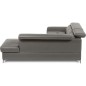 Canapé d'angle convertible en cuir italien luxe 5 places, MEMEZO, coffre, gris foncé, angle droit Canapé d'angle convertible en cuir italien luxe 5 places, MEMEZO, coffre, gris foncé, angle droit