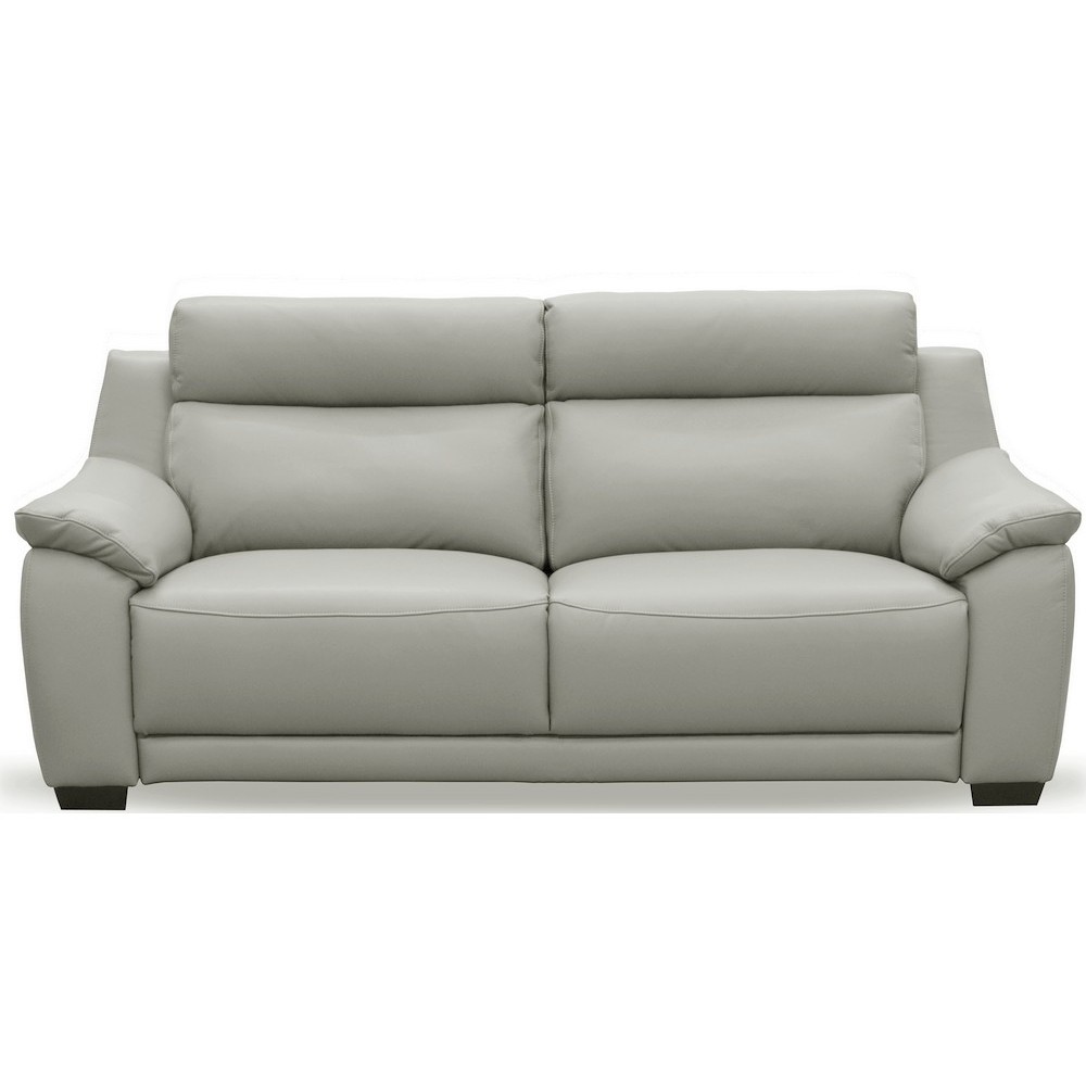 Canapé 3 places en 100% tout cuir épais luxe italien, gris clair. BERELI