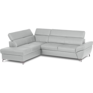 Canapé d'angle convertible en cuir italien luxe 5 places