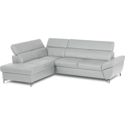 Canapé d'angle convertible en cuir italien luxe 5 places