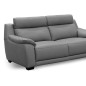 Canapé 2 places en 100% tout cuir épais luxe italien, gris foncé. BERELI