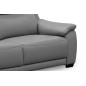 Canapé 2 places en 100% tout cuir épais luxe italien, gris foncé. BERELI