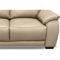 Canapé 2 places en 100% tout cuir épais luxe italien, beige. BERELI