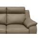 Canapé 2 places en 100% tout cuir épais luxe italien, taupe. BERELI