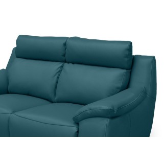 Canapé 3 places en 100% tout cuir épais luxe italien, turquoise. BERELI