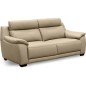 Canapé 3 places en 100% tout cuir épais luxe italien, beige. BERELI