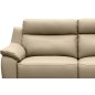 Canapé 3 places en 100% tout cuir épais luxe italien, beige. BERELI