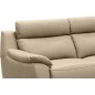 Canapé 3 places en 100% tout cuir épais luxe italien, beige. BERELI