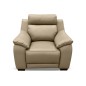 Fauteuil 1 place en 100% tout cuir épais luxe italien, beige. BERELI, 3 places
