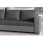 Canapé d'angle convertible - en tissu qualité gris foncé et gris clair, 4/5 places, avec coffre, angle gauche (vu de face), NEST