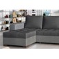 Canapé d'angle convertible - en tissu qualité gris foncé et gris clair, 4/5 places, avec coffre, angle gauche (vu de face), NEST