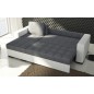 Canapé d'angle convertible - en tissu qualité gris foncé et gris clair, 4/5 places, avec coffre, angle gauche (vu de face), NEST