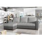 Canapé d'angle convertible - en tissu qualité gris clair et gris foncé, 4/5 places, avec coffre, angle gauche (vu de face), NEST