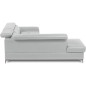 Canapé d'angle convertible en cuir italien luxe 5 places, MEMEZO, coffre, gris clair, angle gauche Canapé d'angle convertible en cuir italien luxe 5 places, MEMEZO, coffre, gris clair, angle gauche