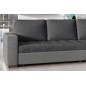 Canapé d'angle convertible - en tissu qualité gris foncé et gris clair, 4/5 places, avec coffre, angle droit (vu de face), NESTO