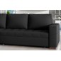 Canapé d'angle convertible - en tissu qualité noir, 4/5 places, avec coffre, angle gauche (vu de face), NESTOR