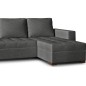 Canapé d'angle convertible en tissu qualité gris foncé, 4/5 places, avec coffre, angle droit (vu de face), NESTOR
