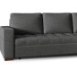 Canapé d'angle convertible en tissu qualité gris foncé, 4/5 places, avec coffre, angle droit (vu de face), NESTOR