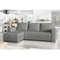 Canapé d'angle convertible - en tissu qualité gris clair, 4/5 places, avec coffre, angle gauche (vu de face), NESTOR