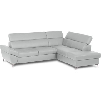 Canapé d'angle convertible en cuir italien luxe 5 places