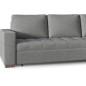 Canapé d'angle convertible en tissu qualité gris clair, 4/5 places, avec coffre, angle droit (vu de face), NESTOR