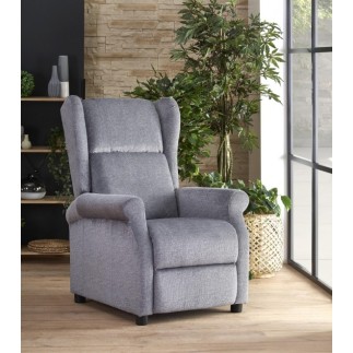 Fauteuil relax manuel, tissu gris de qualité, AGNELO