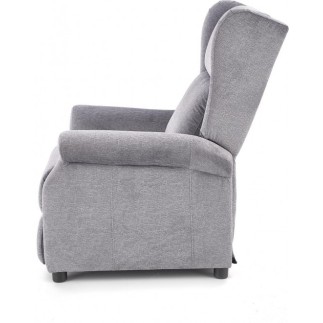 Fauteuil relax manuel, tissu gris de qualité, AGNELO