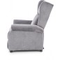 Fauteuil relax manuel, tissu gris de qualité, AGNELO