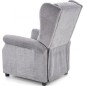Fauteuil relax manuel, tissu gris de qualité, AGNELO