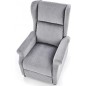 Fauteuil relax manuel, tissu gris de qualité, AGNELO