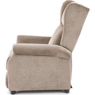 Fauteuil relax manuel, tissu gris de qualité, AGNELO, Beige