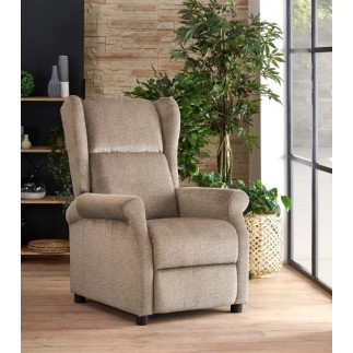 Fauteuil relax manuel, tissu gris de qualité, AGNELO