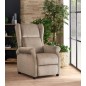 Fauteuil relax manuel, tissu gris de qualité, AGNELO, Beige