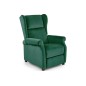 Fauteuil relax manuel, velours vert de qualité, AGNELO 2, Fauteuil 1 place