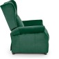 Fauteuil relax manuel, velours vert de qualité, AGNELO 2, Fauteuil 1 place