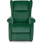 Fauteuil relax manuel, velours vert de qualité, AGNELO 2, Fauteuil 1 place